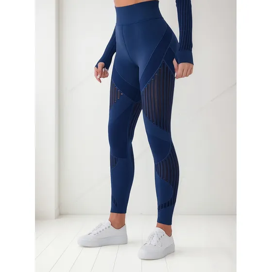 Leggings Licra Buzo Calza Ranuradodeportivo Azul