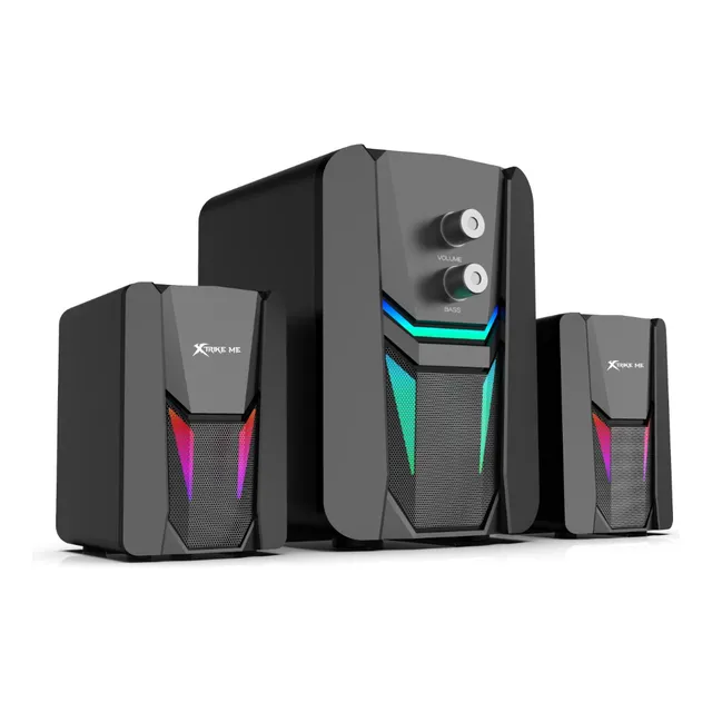 Parlantes Gamer 2.1 Speakers Computador Portatil Xtrike Me Color Negro