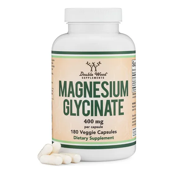 Glicinato de Magnesio Vegano Double Wood 400mg 180 Caps