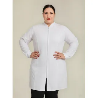 Jaleco Feminino Plus Size Oxford C/ Zíper Manga Longa Cores