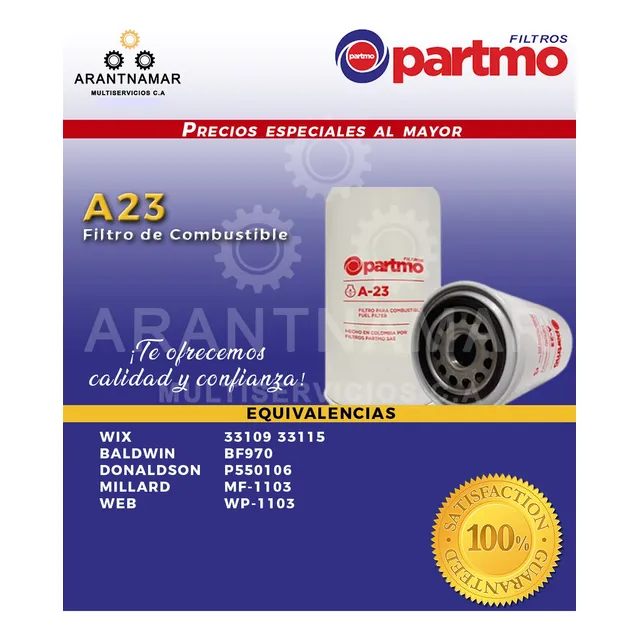 Filtro Combustible  Partmo A23 33352 Bf970 Wp1104