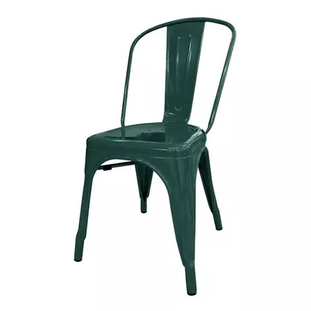 Silla de comedor DeSillas Tolix, estructura color verde oscuro, 6 unidades