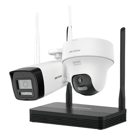 Cctv kit ip hikvision nks422w02h nvs 4ch más 2 cámara 2mp easylink color blanco