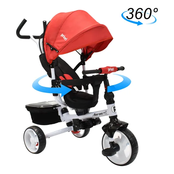 Triciclo Paseador Para Bebé 360° Aaron Priori Color Rojo
