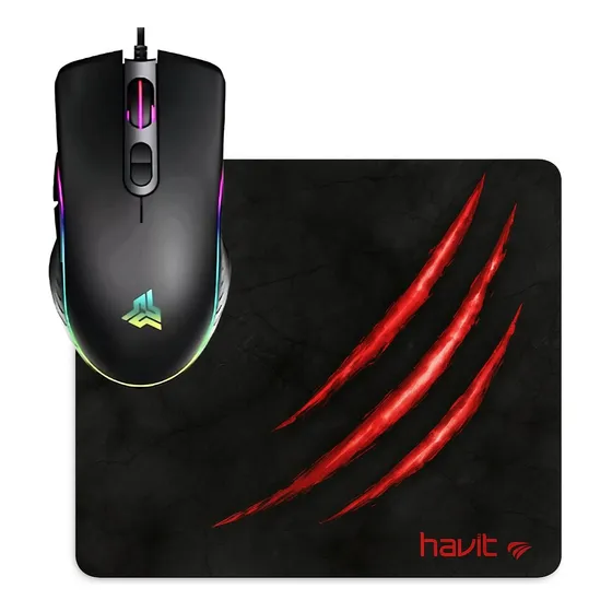 Combo Mouse E Mousepad Gamer Havit  Rgb