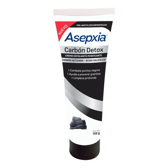 Limpiador Facial Exfoliante Asepxia Carbon Detox 120 Ml