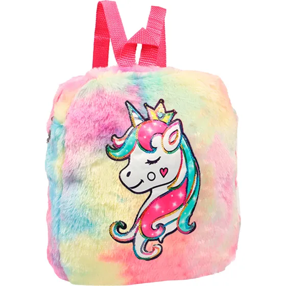 Mochila Nena Jardín Escolar Suave Peluche Unicornio Felpa Hb