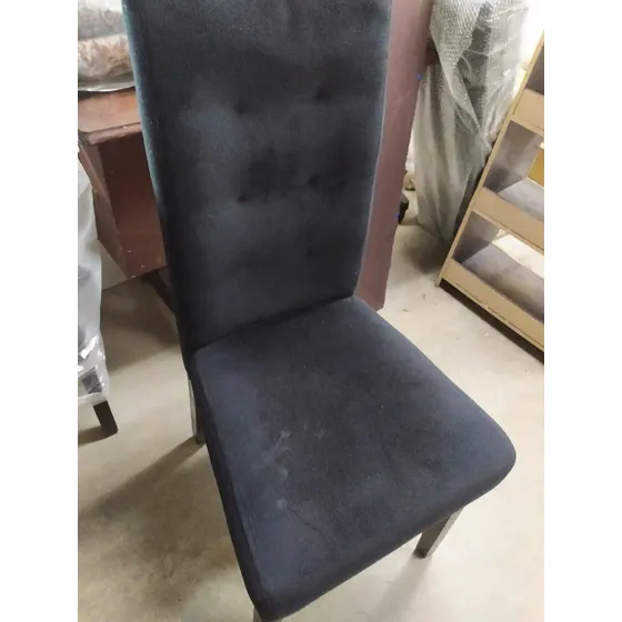 Silla De Gamuza Negra Espaldar Alto