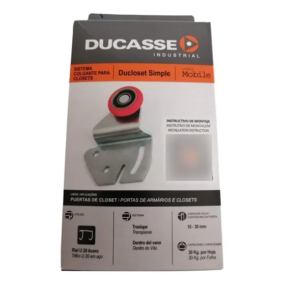 Pack Riel 100cm + Rueda Aérea Ducloset Simple Ducasse