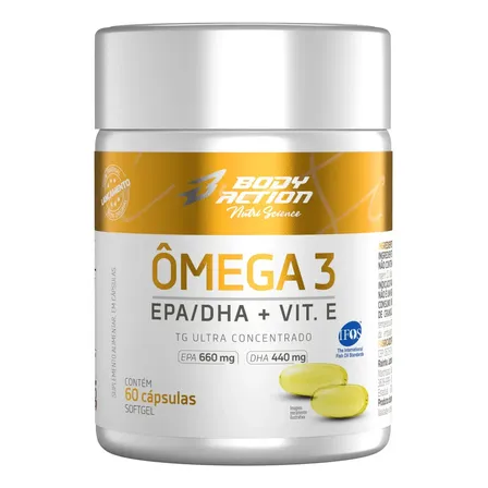 Ômega 3 Tg Ultra Concentrado Vitamina E - 60 Caps Bodyaction Sabor Sem sabor