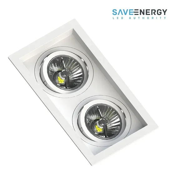 Spot Embutir Recuado P/ 2 Lâmpada Ar70 Gu10 Save Energy Cor Branco 127/220V