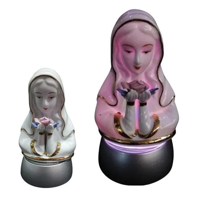 Virgen María Rosa Mística Porcelana Decoración Altar