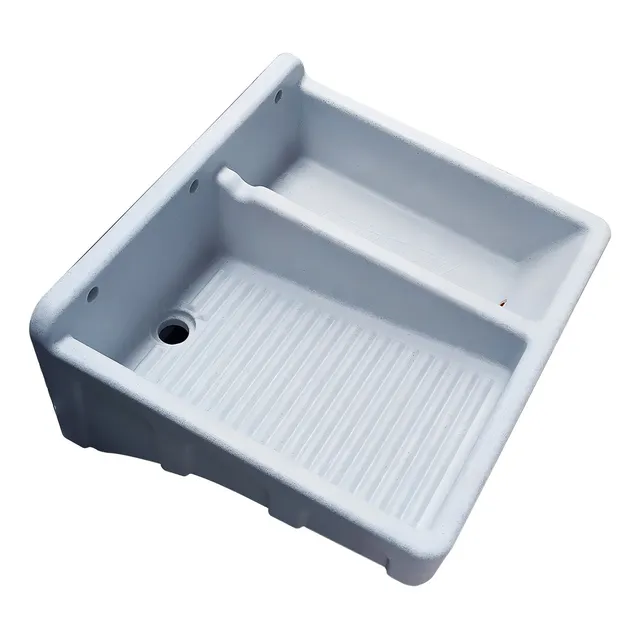 Fleximatic Poligranito lavadero grande de plastico 70x65x22cm color gris claro