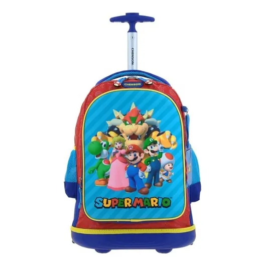 Mochila Mario Bros Squat Primaria Con Carro Mb66372-r Color Multicolor