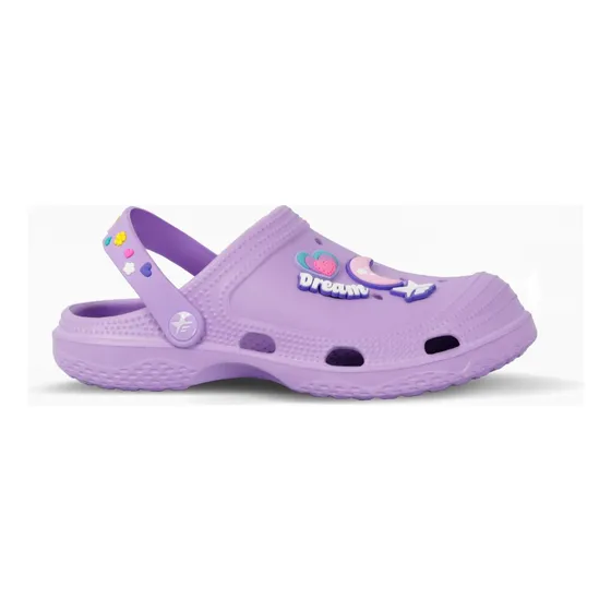 Zuecos Para Niñas Color Lila Clogs Super Moon Footy