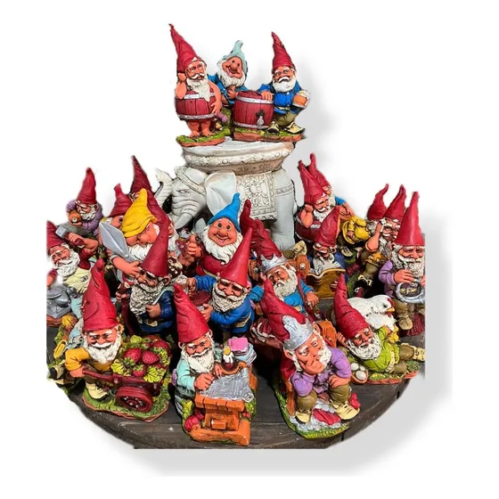 Gnomos Duendes Enano D Jardín Resina Fortuna Apto Exterior