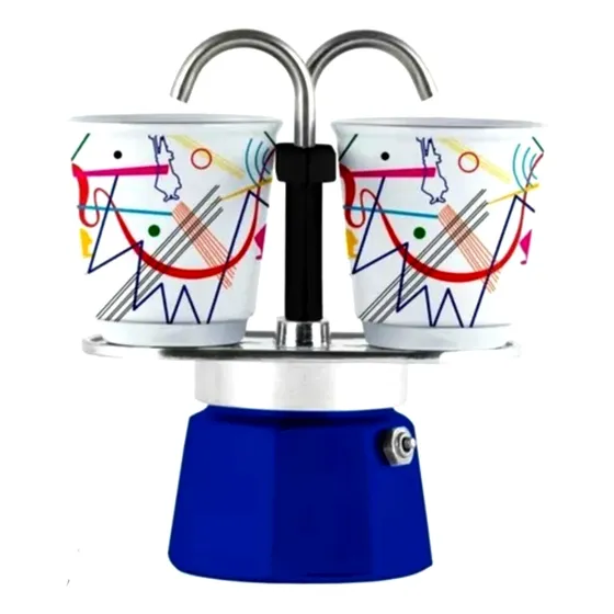 Cafetera Bialetti Tú Y Yo 2 Tazas Decorada Modelo Kandinsky