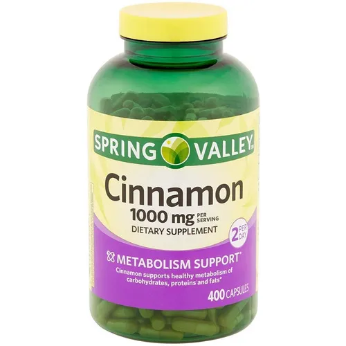 Cinnamon 1000mg Canela Organica 400 Caps Metabolismo Sano Sabor Sin Sabor