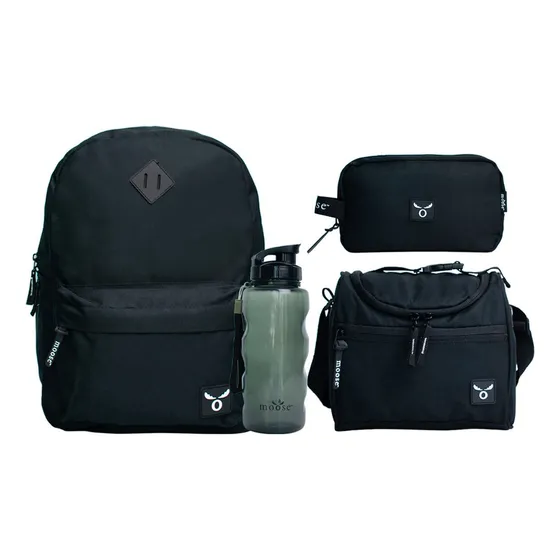 Pack Mochila 4 Piezas Boston Moose Color Negro