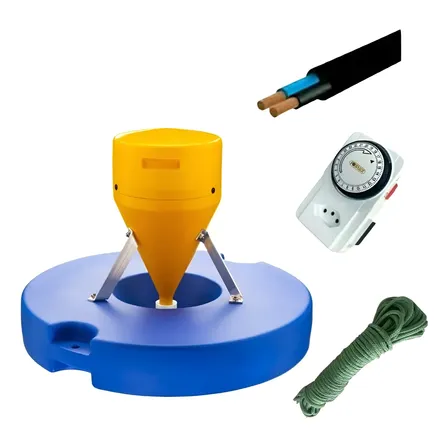 Kit Aerador Chafariz Piscicultura 500mtscabo+corda+timerfull 220v