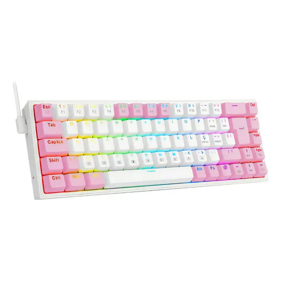 Teclado Gamer Mecânico K631WP Castor Rgb Switch Brown ABNT2 Redragon