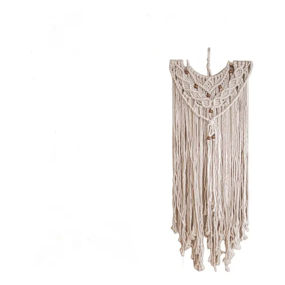 Tapiz Visillo Artesanal Macrame Hindú 40*90 Dina Gerade® Crudo Macrame Hindú