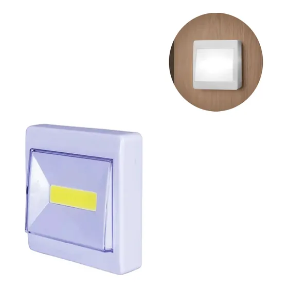 Lampara Led Luz Noche Con Botón Pila Iman Adhesiva Colgante