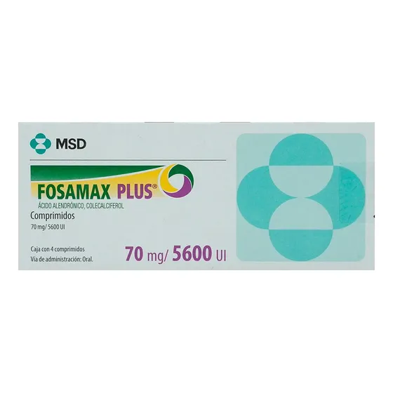 Fosamax Plus Comprimidos 70 Mg/5600 Ui, 4 Comprimidos