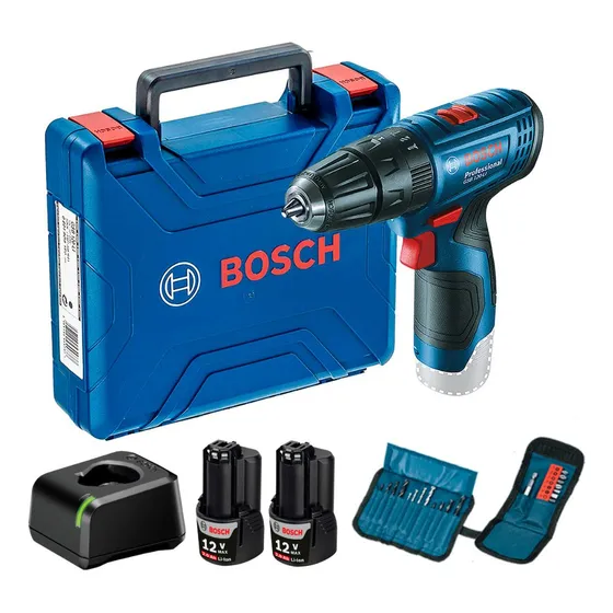 Taladro Percutor Bosch Gsb 120-li 12v + 23 Accesorios Color Azul