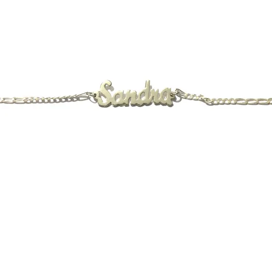 Pulsera Plata 925 Nombre Personalizado Dije Y Cadena Plata