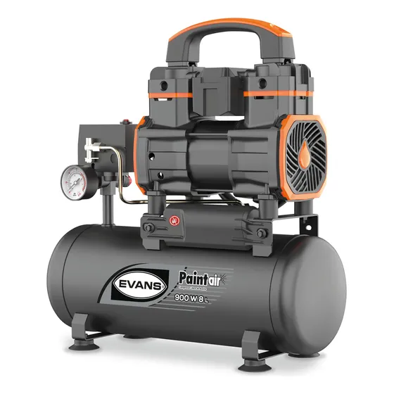 Compresor Libre De Aceite Paintair Evans 1hp 116psi 8l Color Negro Fase Eléctrica Monofásica