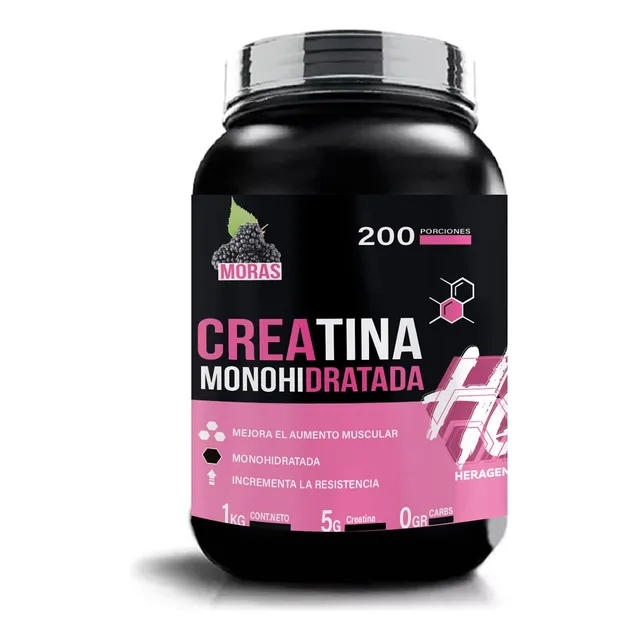 Creatina Suplemento Monohidratada Heragen 1kg 200 Servicios Moras-