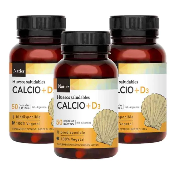 Pack Natier Calcio Vitamina D3 Huesos Dientes 150 Cápsulas