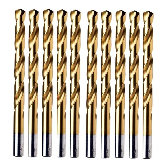 Kit Jogo Broca Aço Rápido C/ Titanio 8mm (10 Peças)