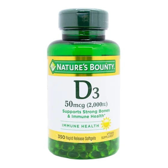 Natures Bounty Vitamina D3 50mcg Suplemento X350 Capsulas
