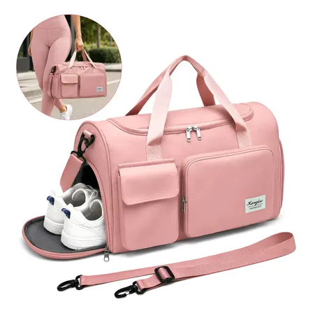 Bolsa Mala De Mão Dobrável Viagem Academia Artigos Tenis Rosa
