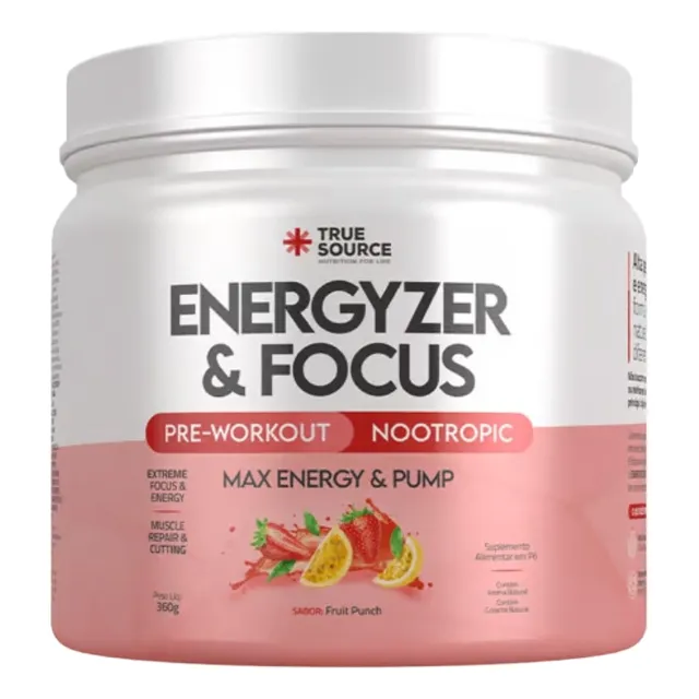 Energyzer E Focus 360g True Source Pré-treino Foco E Energia