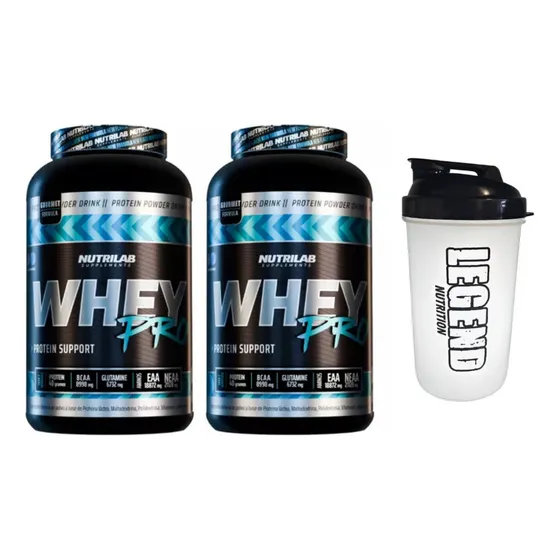 Suplemento Nutrilab Proteína Whey Protein 2.0 Sabor Frutilla 2 Packs Legend Vaso 600ml