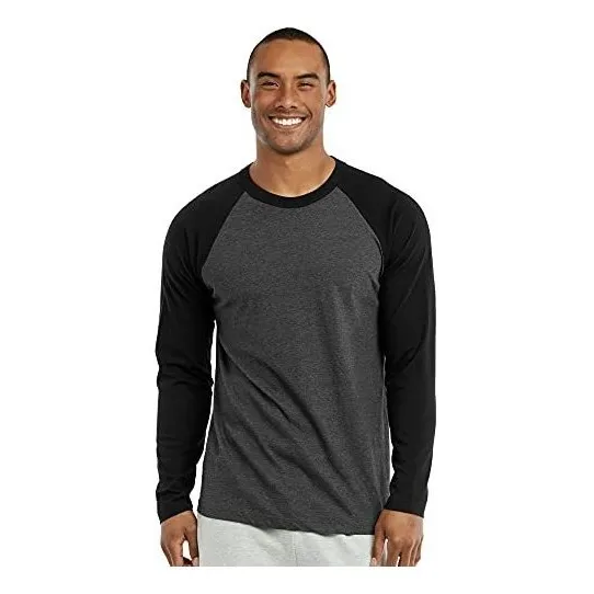 Camiseta De Béisbol De Algodón Raglan Casual De Manga 1w2wl