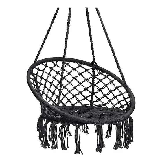 Hamaca Silla Colgante Redonda Sillon Exterior Interior Color Negro | Cuotas sin interés