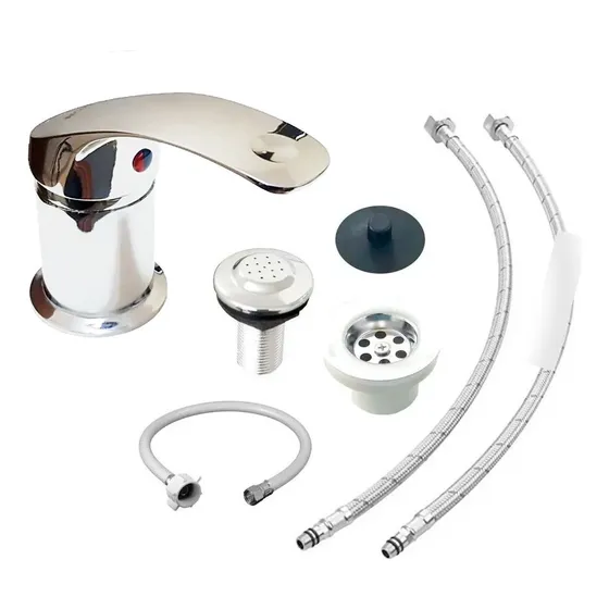 Griferia Baño Bidet Cromo Monocomando Comp Acabado Cromado Color Plateado