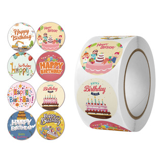 Pegatinas De Feliz Cumpleaños Redondas, Decorativas, Pegatin Pegatinas De Feliz Cumpleaños Redondas, Decorativas, Pegatin