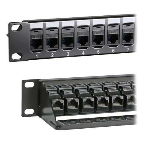 Rack Patch Panel 24 Puertos 1u Cat6 Con Coupler Unión 