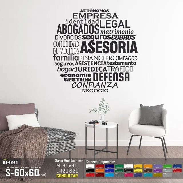 Vinilos Decorativos Frase De Abogados Asesoria Para Oficina
