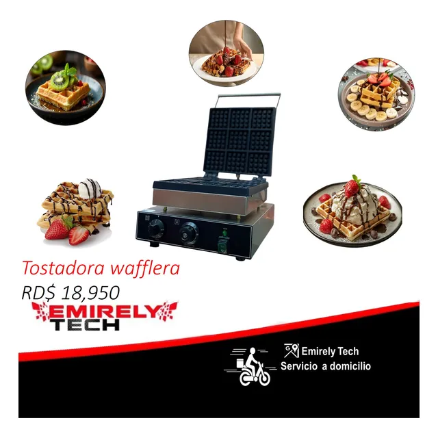 Wafflera Tostadora De Waffles Gofres 9 Unidades