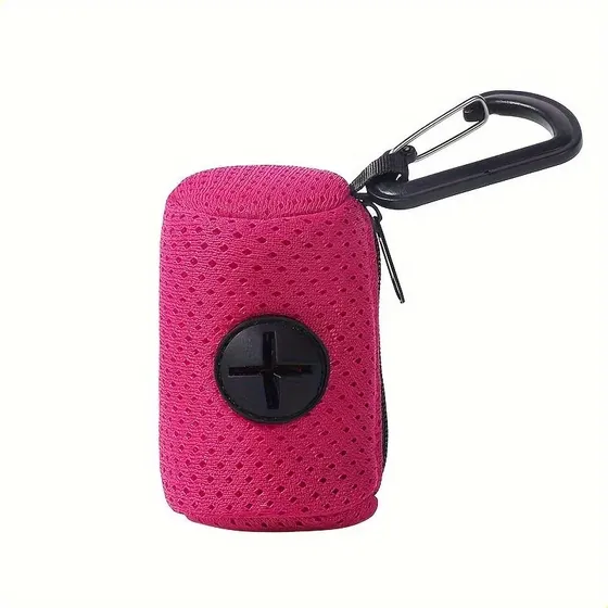 Porta Saquinho Higiênico Para Cachorro Com Mosquet Rose Red