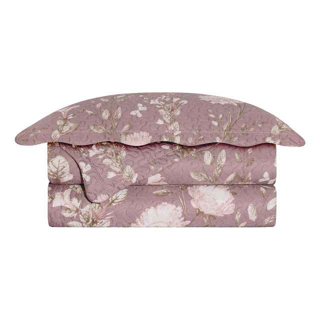 Kit Cobre Leito Colcha Queen Patchwork Evolution Dupla Face 3 Pçs Camesa