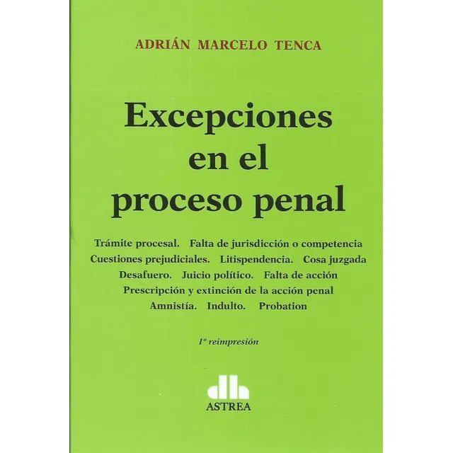 Excepciones En El Proceso Penal Tenca