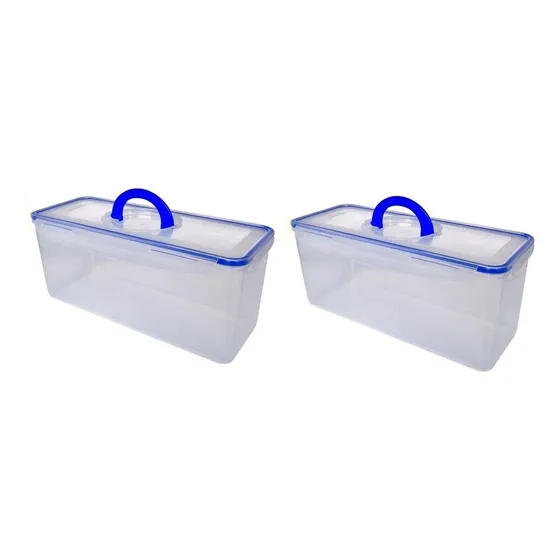 Paq Con 2 Recipientes Rect Portapan 4.2 Lts Color Transparente
