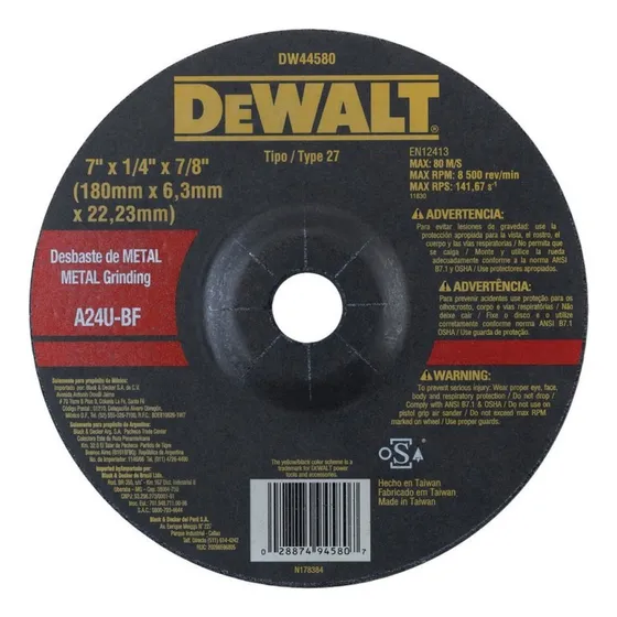 Disco Abrasivo Desbaste 7  X 1/4  (6 Mm)  - Dewalt